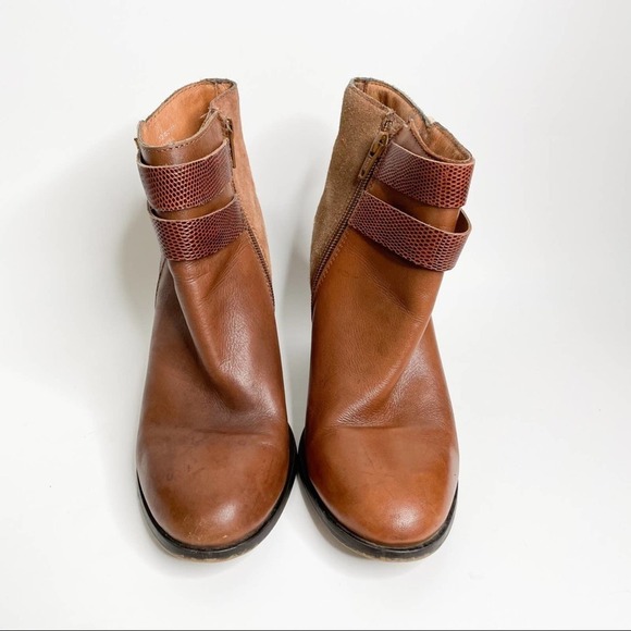 Topshop brown leather ankle booties with buckle decor suede/animal print 38 7.5 - Picture 2 of 10